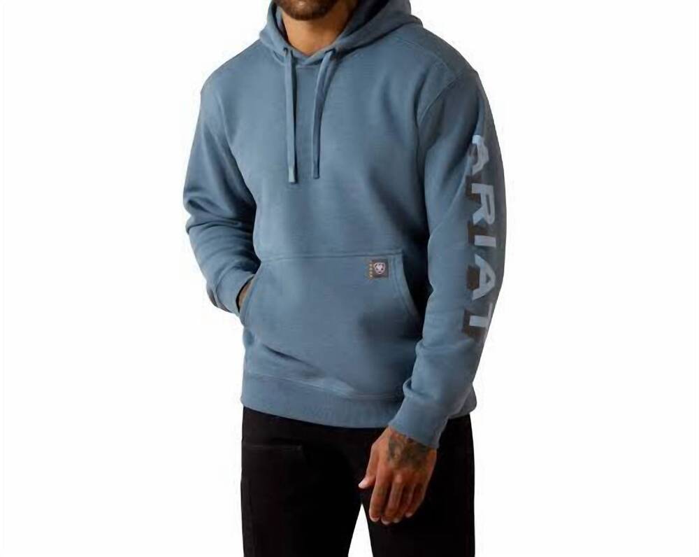 NEW ARIAT men's baleen hoodie in blue heather
